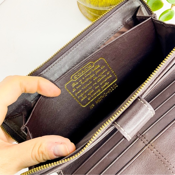 Coach Canvas Monogram Brown Leather Wallet - Picture 6 of 6